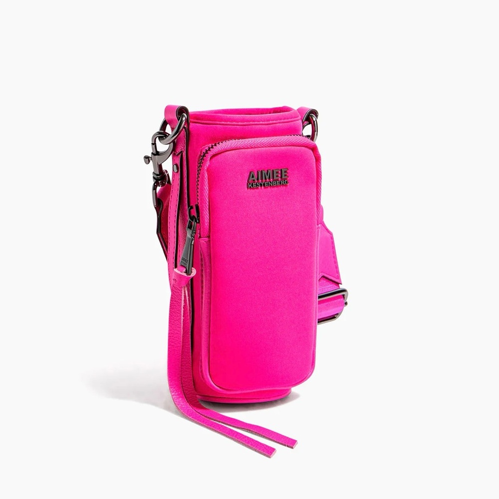 Aimee Kestenberg On Top Of The World Water Bottle Crossbody- Pop pink